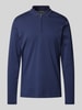 Christian Berg Men Poloshirt met korte ritssluiting Donkerblauw