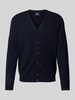 OLYMP Level Five Slim fit gebreid jack met knoopsluiting Marineblauw