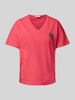 Liu Jo White T-Shirt mit Label-Detail Pink