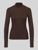 Weekend Max Mara Slim fit shirt met lange mouwen van viscosemix model 'MULTIF' Donkerbruin