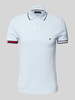 Tommy Hilfiger Slim fit poloshirt van een mix van katoen en elastaan Lichtblauw