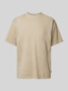 WOODBIRD T-Shirt mit Label-Stitching Modell 'Baine' Beige