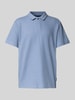 Tom Tailor Regular fit geribd poloshirt met stretch Rookblauw