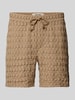 Only & Sons Regular fit sweatshorts met structuurmotief, model 'TEL BRADDOCK' Beige
