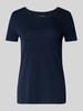 Christian Berg Woman T-shirt met geribde ronde hals Donkerblauw