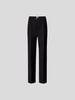 LouLou Studio Straight Fit Leinenhose mit Bundfalten Schwarz