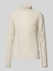 Blend Gebreide pullover met kabelpatroon Offwhite