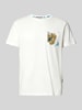 Blend T-Shirt mit geripptem Rundhalsausschnitt Modell 'BHJEM' Weiss