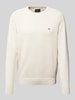 Fynch-Hatton Strickpullover mit Logo-Stitching Offwhite