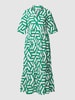 Christian Berg Woman Hemdblusenkleid aus Baumwolle mit Allover-Muster Grasgrün