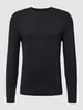 MCNEAL Pullover mit geripptem Rundhalsausschnitt Dunkelgrau meliert