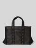 Liu Jo White Tote Bag mit Label-Stitching Black