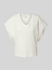 ICHI T-Shirt mit V-Ausschnitt Modell 'HOLYA' Offwhite