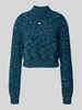 Tommy Jeans Strickpullover mit Stehkragen Petrol Melange