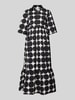 Christian Berg Woman Midi-jurk in laagjeslook met all-over motief Zwart