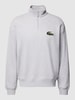 Lacoste Loose Fit Sweatshirt mit Stehkragen und Reißverschluss Hellgrau Melange