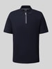 bugatti Regular Fit Poloshirt mit Reißverschluss Marine