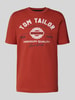 Tom Tailor Regular fit T-shirt van puur katoen Donkerrood