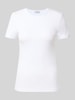 MORE & MORE Slim Fit T-Shirt aus elastischem Baumwoll-Mix Offwhite
