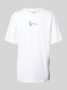KARL KANI T-Shirt mit Label-Stitching Weiss
