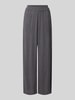 Jake*s Casual Wide Leg Stoffhose mit elastischem Bund Dunkelgrau