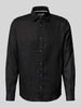 s.Oliver RED LABEL Regular Fit Leinenhemd mit Sportmanschetten Black