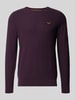PME Legend Gebreide pullover met labeldetail Donkerrood