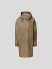 Yves Salomon Mantel mit Label-Patch Khaki