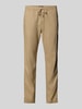 Tommy Hilfiger Loose fit stoffen broek van linnenmix, model 'HARLEM' Kaki