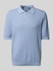 JAKE*S STUDIO MEN Regular fit poloshirt met kabelpatroon IJsblauw