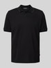 MAERZ Muenchen Regular fit poloshirt met V-hals Zwart