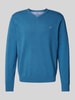 Fynch-Hatton Strickpullover mit Logo-Stitching Blau