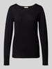 FREE/QUENT Shirt met lange mouwen en ronde hals, model 'Liana' Zwart