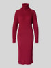 YAS Strickkleid mit Rollkragen Modell 'MAVI' Dunkelrot