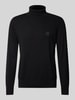 BOSS Orange Rollkragenpullover mit Label-Detail Modell 'Akiro' Black