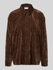 Jake*s Casual Relaxed Fit Hemdblusenkrage aus Samt Dunkelbraun
