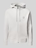 BOSS Green Regular Fit Sweatjacke aus Baumwoll-Mix Hellgrau