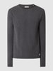 Jack & Jones Gebreide pullover met labelpatch, model 'HILL' Antraciet gemêleerd