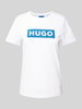 Hugo Blue T-Shirt mit Label-Print Weiss