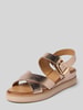 INUOVO Sandalette aus Leder mit glatter Sohle Metallic Braun