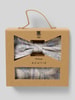 Prince Bowtie Fliege und Einstecktuch im Set Silber