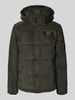 PME Legend Gewatteerd jack van corduroy met labeldetail Leem