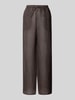 Christian Berg Woman Wide Leg Leinenhose mit Eingrifftaschen Schoko