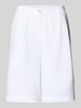 Christian Berg Woman Loose Fit Bermudas aus reinem Leinen Weiss