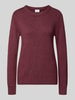 VILA Strickpullover aus Viskose-Mix Bordeaux