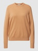 Jake*s Casual Strickpullover aus Kaschmir mit Rundhalsausschnitt Hellbraun
