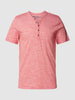 MCNEAL Regular Fit T-Shirt aus Baumwolle mit kurzer Knopfleiste Rot