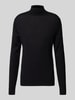 SELECTED HOMME Sweter z dzianiny z wełny lana model ‘TRAY’ Czarny