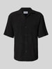 JAKE*S STUDIO MEN Regular Fit Freizeithemd mit Reverskragen Black