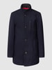 Christian Berg Men Jack met kraaginzet, model 'BURBANK' Marineblauw